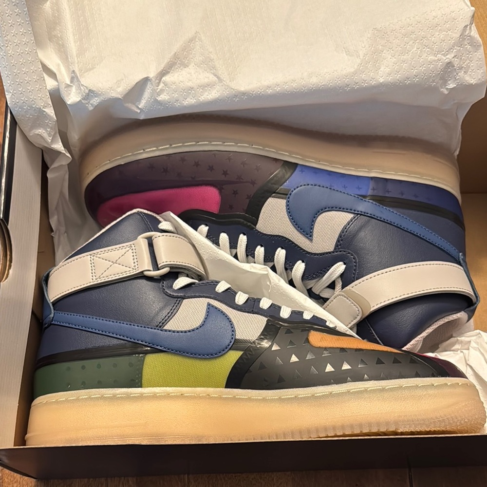Nike Blue and Pink Dynamic High-Top Sneakers
